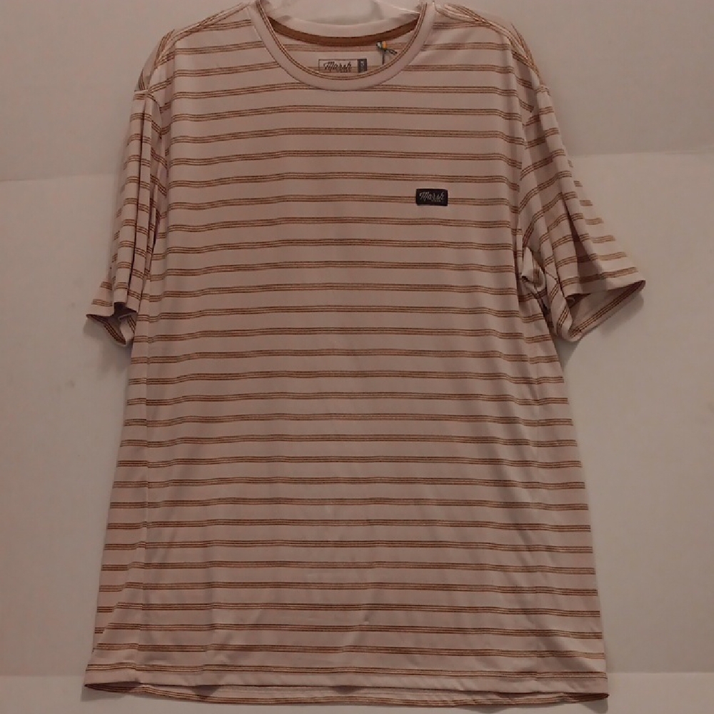 MARSH WEAR BEIGE  STRIPED  T-SHIRT